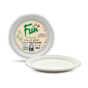 Fun® Sukkar Pulp White Plates Pack of 10